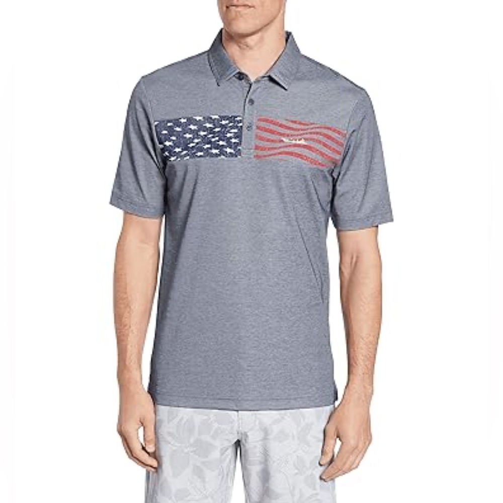 Travis Mathew American Flag Sea to Sea Pima Cotton Blend Golf Polo size XXL